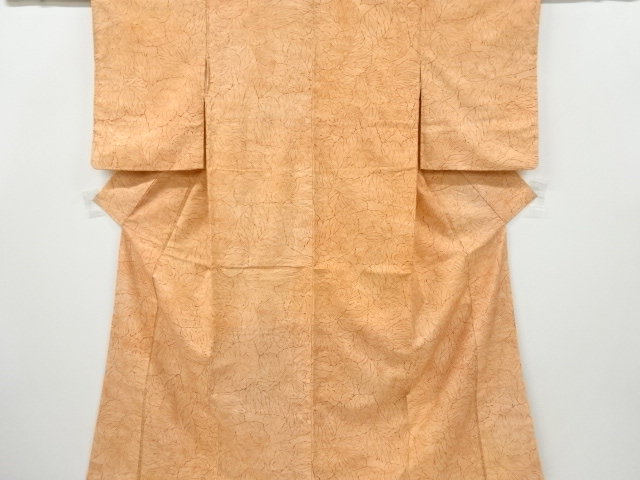 JAPANESE KIMONO / ANTIQUE KIMONO / SILK / HAND WOVEN / FUSHI TSUMUGI / FLORAL PLANTS